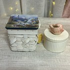 Beach Scene Mini Basket & Fitz & Floyd Coquille Seashell Trinket Box