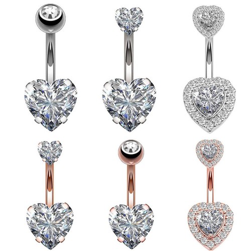 1Pc 14G Stainless Steel Dangle Belly Button Rings for Women CZ Navel Piercing N - Picture 11 of 114