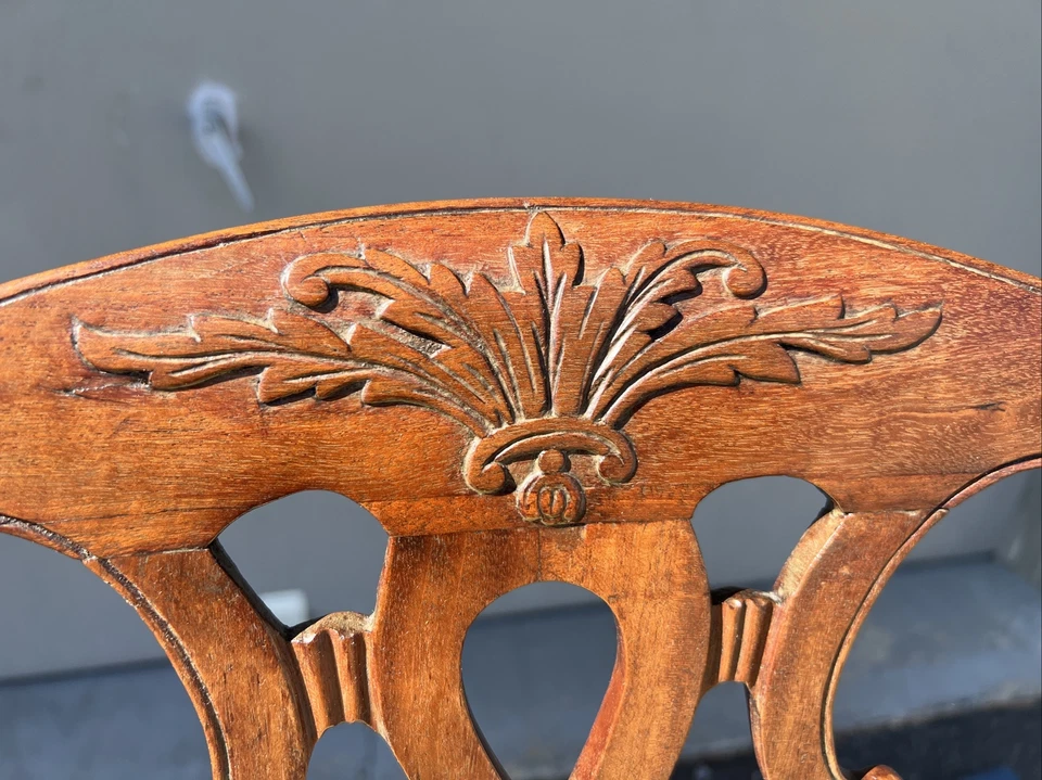 Una silla auxiliar Queen Anne tallada en caoba muy bonita, Maryland, alrededor de 1760’s Foto 4 de 4