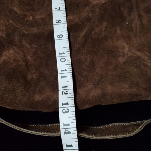 Fossil Brown Suede Leather Embroidered Hobo Purse 75032 - Picture 14 of 14
