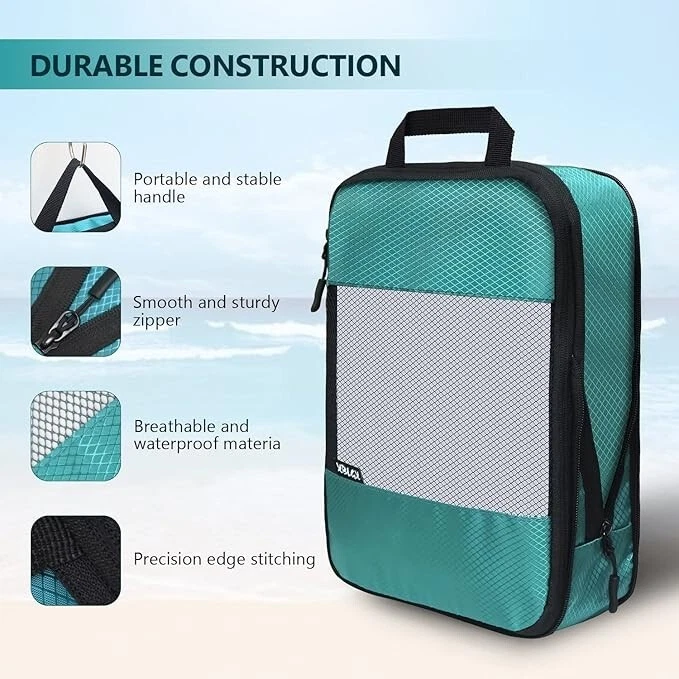 压缩包装立方体套装 – 5 个轻质旅行行李收纳盒 — 第 2/4 张图片