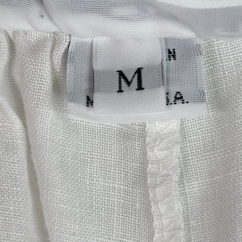 Bryn Walker linen pants womens white medium cropped pull on high rise beachy - Picture 6 of 10