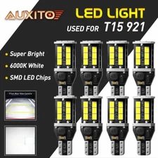8x AUXITO 921 T15 Backup Light Bulbs 912 LED Reverse Lamp Bright White Kit W16W