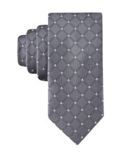 Mens Grid Pattern Self-tie Necktie Regular Black Grid