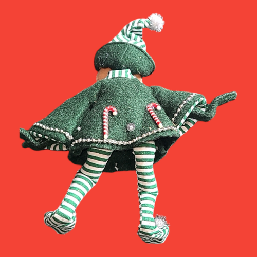 Annalee Christmas Elf Doll Posable 9" Green & White 2006, Christmas Decor - Picture 2 of 3