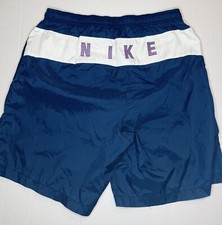 Vintage NIKE Embroidered Swoosh Trunks Shorts Navy Y2K SZ Large