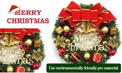 12 Zoll Weihnachtskranz Weihnachtsgeschenk Haustür Wohndeko Girlande Gartendekoration - Bild 3 von 4