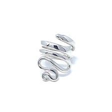 Handmade Bali Solid Sterling Silver Long Wrap Coil Snake Serpent Ring 9-9.5 06