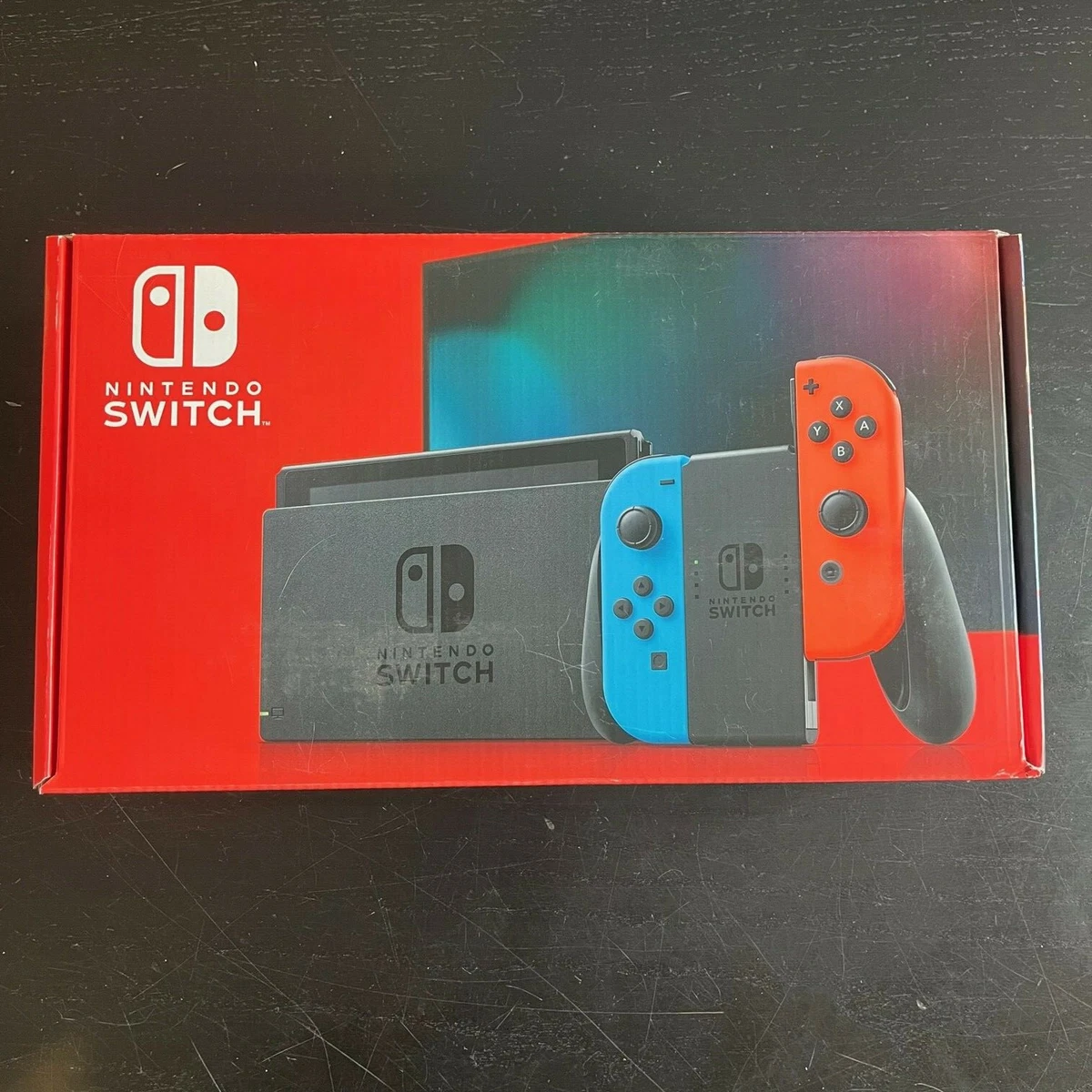 Nintendo Switch V2 Neon Joy Con System Console Case EMPTY RETAIL