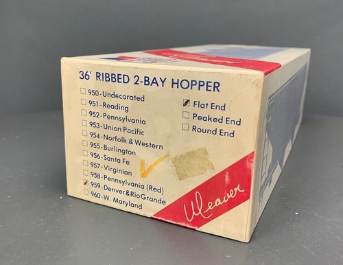 O Gauge Weaver #959 36’ Ribbed 2-Bay Hopper Denver & Rio Grande Kit O1495 LZ - Picture 8 of 8