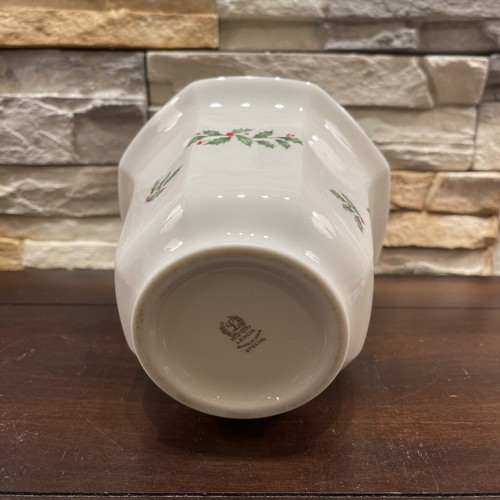 Lenox Holiday Holly & Berry spezielle achteckförmige Blumenvase 4,5 "H x 6"B - Bild 9 von 9