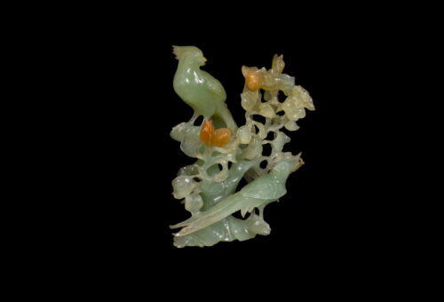 Eine Feine Geschnittene Jadeit - Vogelgruppe (Fasane), China, 20. Jh. - Bild 2 von 8