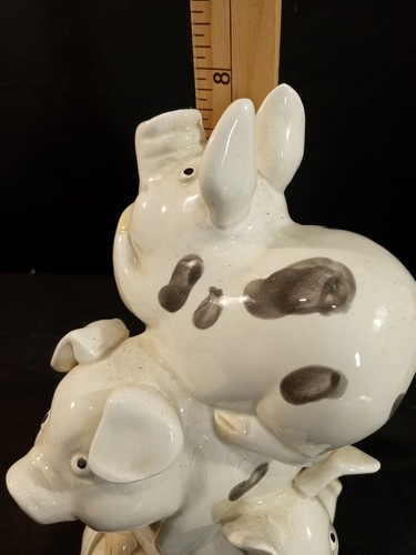 Fitz & Floyd Pig Pile Stacked Ceramic Pigs Approx. 8" tall VGC - Picture 7 of 9