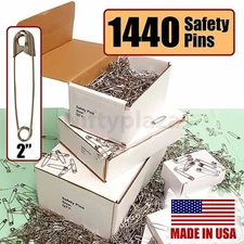 NiftyPlaza 1440 Extra Large Safety Pins 10 Gross Box Brand New Size 2" Crafting