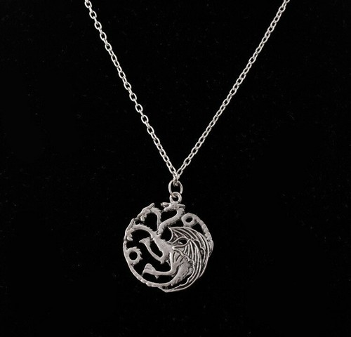 COLGANTE COLLAR DRAGONES PLATEADO TRES TRI JUEGO DE TRONOS TARGARYEN REGALO - Imagen 3 de 7