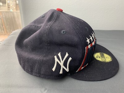 New Era Fitted Hat 7 3/4 New York Yankees Red White Blue Flag | eBay