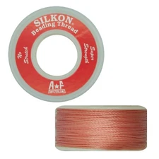 Silkon Bead Stringing Cord Size #5 Quartz Pink 20 yd spool. Made in Switzerland
