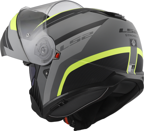 LS2 FF908 STROBE P/J FLIP-UP FULL FACE MOTORCYCLE MODULAR CRASH HELMET MONZA NEW - Picture 5 of 12