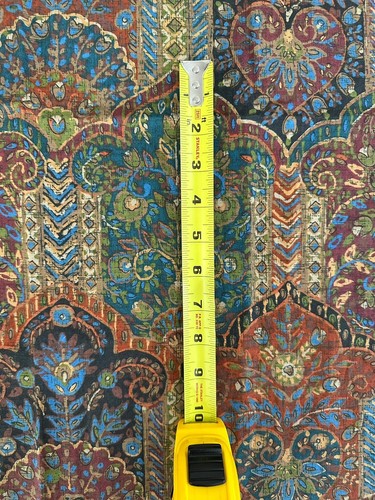 Vintage PAYNE Malago Boho Stoff Muster Rost Blau Grün Baumwolle 26"L x 27"B - Bild 9 von 15