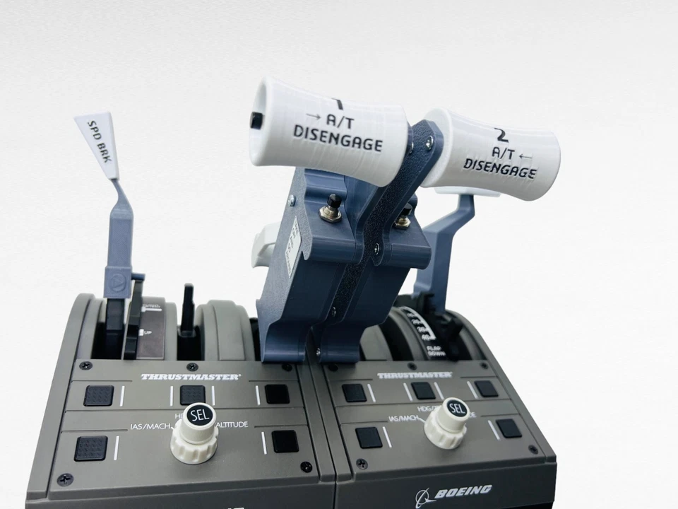 B737 Thrustmaster TCA Upgrade Addons, Full Electronic Throttle Levers, Gray - Image 3 of 4