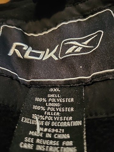 Reebok Padded Coat Herren schwarz 3XL Fleece gefüttert schwere abnehmbare Kapuze. 6 Taschen - Bild 8 von 8