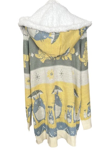 Studio Ghibli My Neighbor Totoro Fair Isle Sherpa Cardigan Size Medium - Picture 2 of 10
