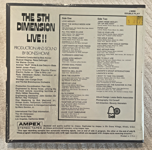 The 5th Dimension Live 7" Tonbandspule 7 1/2 ips 4-Spur Stereo 1971 VERSIEGELT - Bild 2 von 10