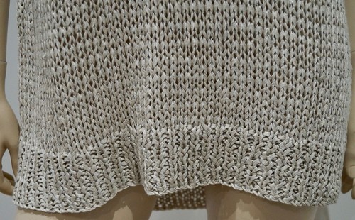 EILEEN FISHER beige Grobstrick V-Ausschnitt ärmellos lang Tank Trägertop - Bild 4 von 6