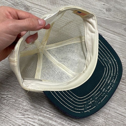 NEW Vintage LEVI'S PATCH White Tab Blue Denim Trucker Hat SnapBack Made In USA - Picture 7 of 11