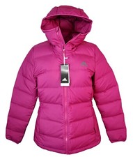 Adidas Down Jacket Women's Size S Helionic Down Hooded Berry Bold Pink