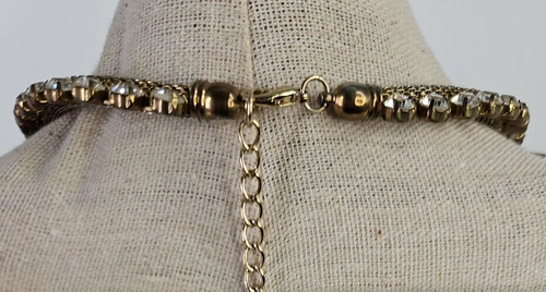 Brutalist Spikes Halsband Senfgelb Halskette Strass Silberfarben 16 Zoll - Bild 6 von 7