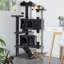 54in Cat Tree Tower Condo with Scratching Post for Kittens Pet House Furniture