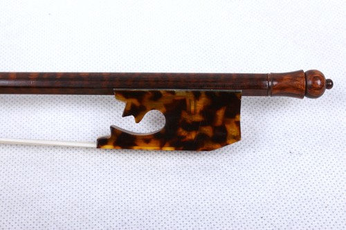 Yinfente 4/4 Cello Bow Baroque Style Letterwood Natural Shell Frog Horse Hair - Picture 3 of 9