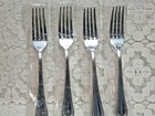 Mikasa Regent Bead Dinner Forks 8" Glossy 18/10 Stainless Flatware New Set of 4