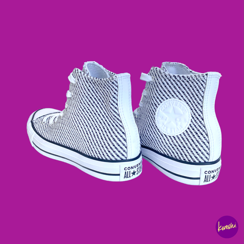 Camisas altas CONVERSE para mujer Chuck Taylor All Star, tweed raro, blancas, Reino Unido 6/UE 39 - Imagen 5 de 6