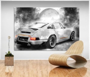 Auto Sportwagen Deko Bild Farbe Leinwand Abstrakte Kunst Bilder Wandbilder D0612
