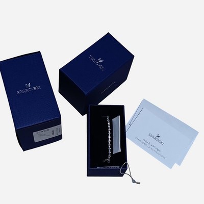 Swarovski Clear Crystal Trilogy Bracelet, Rhodium Plated, Adjustable