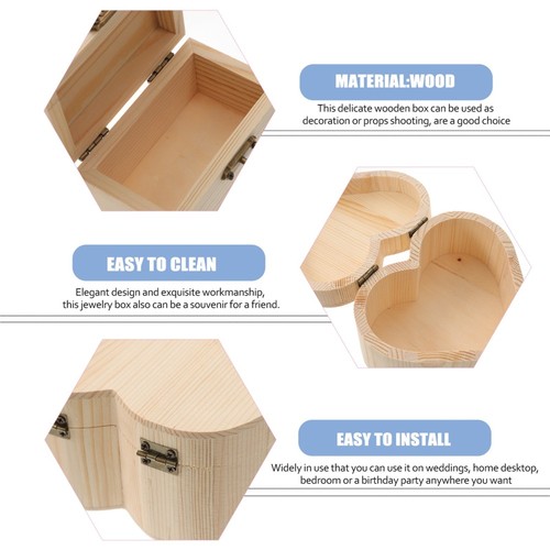 2 Pcs Small Wood Box Embroidery Craft Storage Container Organizer Boxes - Picture 5 of 12