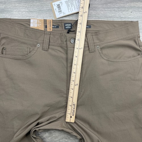 Prana Brion II Pant Mens 34x32 Brown Standard Fit Straight Nylon Hiking Chinos - Picture 15 of 18