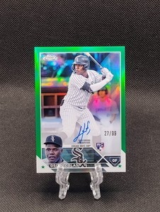 2023 Topps Chrome Oscar Colas RC Green Refractor Auto /99 