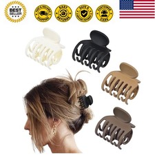 Double Row Teeth Hair Clips Small Claw Clips for Thin Hair 4 Pack 1.6" Medium...