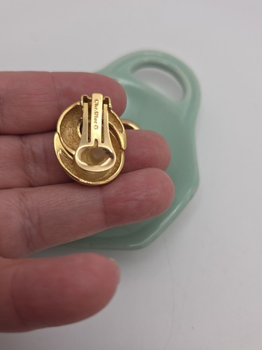 Beautiful 1950's Christian Dior Knot Gold Tone Clip On Earrings Estate Keepsake - Bild 3 von 5