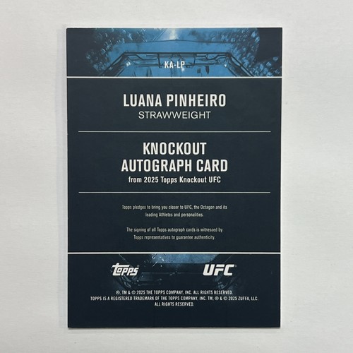 Luana Pinheiro 2025 Topps UFC Knockout-Knockout Auto Signature /299 KA-LP KG - Picture 2 of 2