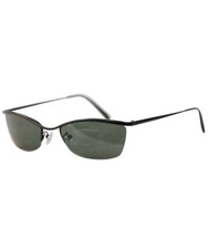 Eight Metal Frame Sunglasses For Men, Metal Square Half-Rim, Matte Black X G1