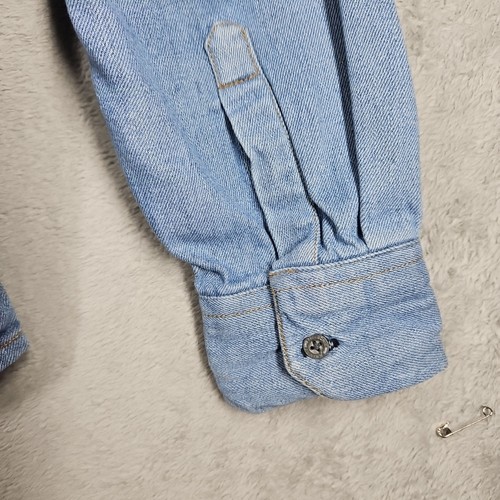 Krimty Luxury Premium Brand Long Slv Band Collar Button Front Denim Shirt Sz XL - Picture 5 of 14