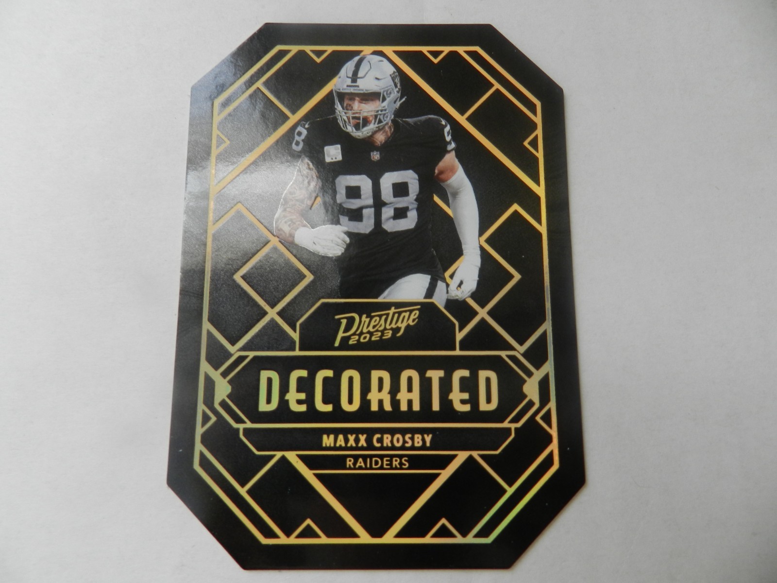 2023 Panini Prestige Maxx Crosby Decorated SSP Case Hit #D-16 Las Vegas Raiders