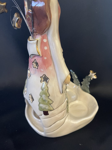 Blue Sky Clayworks Heather Goldminc Xmas Angel Chapel in Woods Tealight Holder - Picture 12 of 16