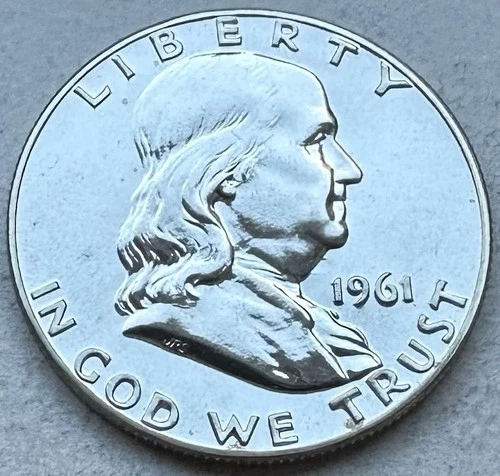 1961 Proof Franklin Half Dollar 90% Silver-INV#8456