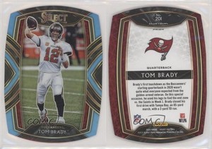 2020 Panini Select Club Level Light Blue Prizm Die-Cut Tom Brady #201