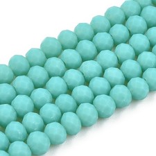 105 Bulk Beads Faceted Rondelle Mint Green Spacers 3.5mm Matte Frosted